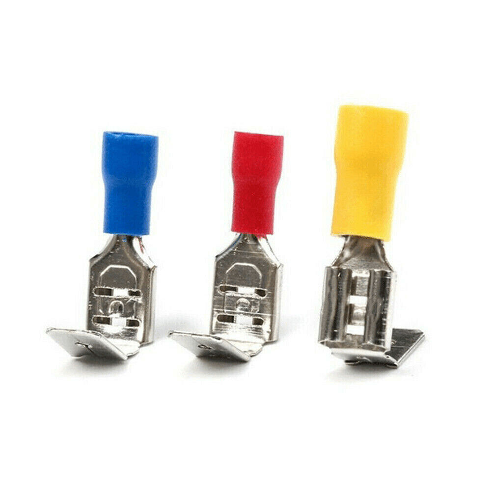 Red Blue Yellow PVC Insulated Piggyback Wire Crimp Connectors Spade Terminals