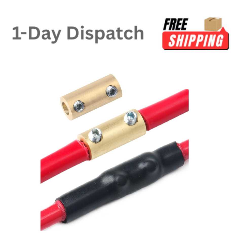 10Pcs 6AWG Wire Connectors Copper Splice Terminal Heat Shrink Kit Red 6 Gauge
