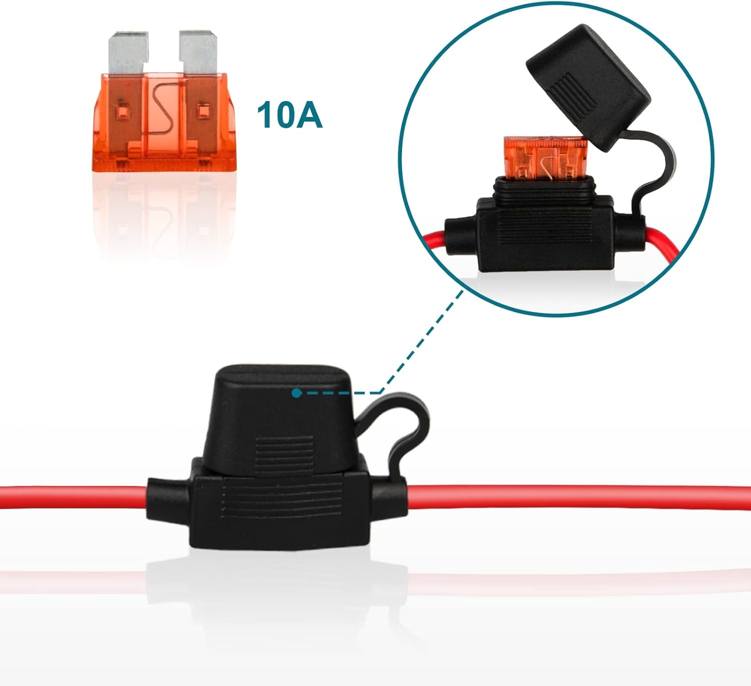 SAE Extension Cable, 2FT 10AWG Battery Connector, Ring 10AWG-1PCS