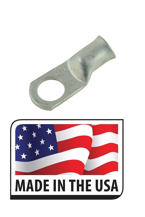 (5) 4/0 Gauge ga Ring 1/2 inch Terminal Lug Tin Plated Copper Lug AWG USA Made