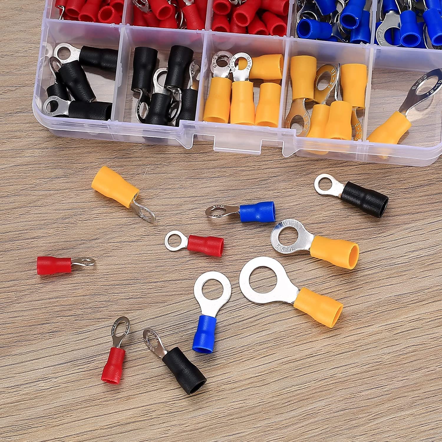 102 Pcs Disconnect Electrical O Ring Crimp Terminals Connectors Assortment Ki…