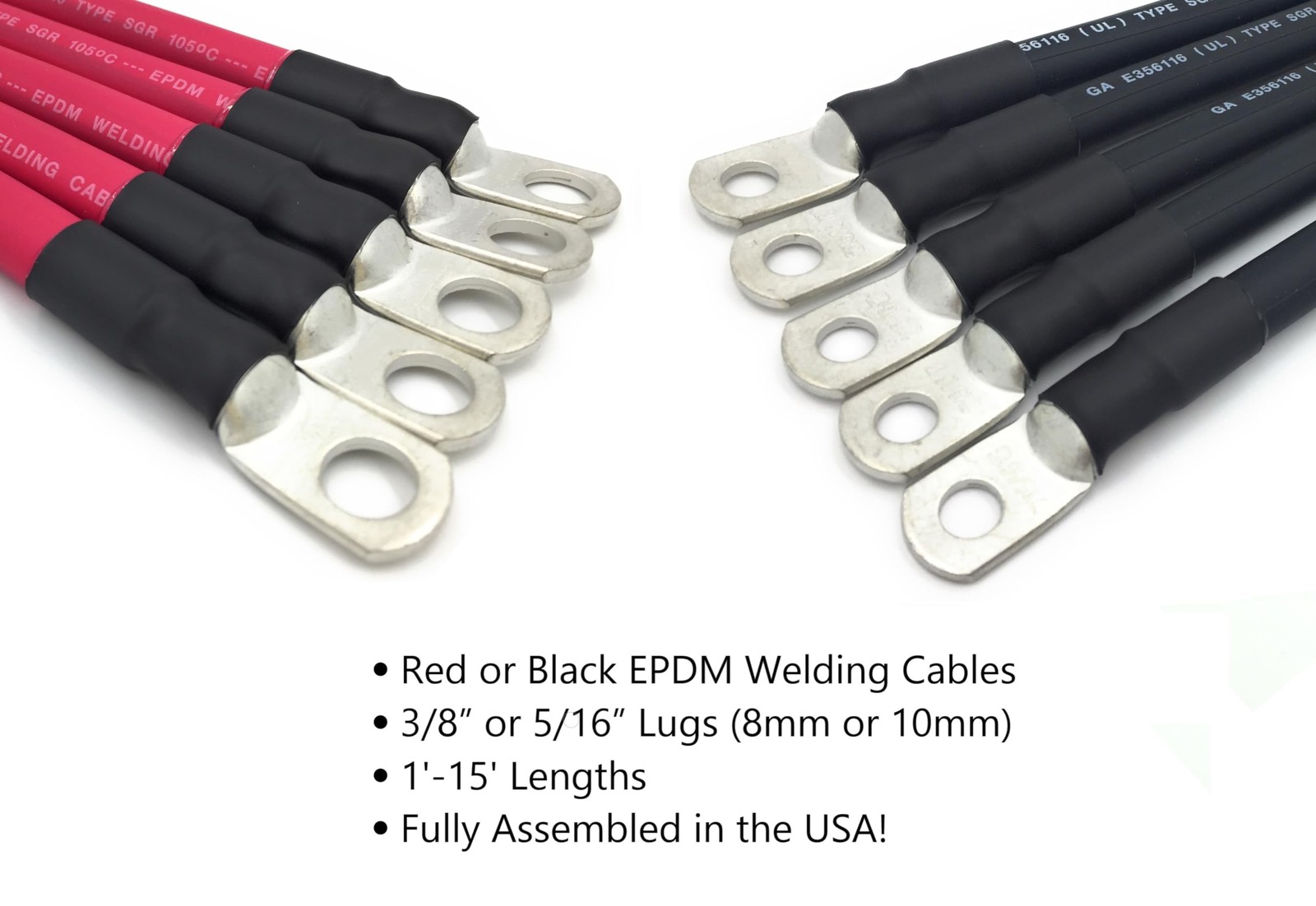 End Game 6 AWG Battery Cable 1.5ft 3/8″ Lugs Red