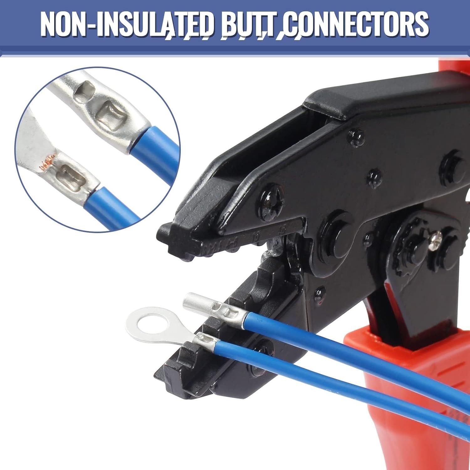 460PCS Non Insulated Butt Connectors Kit, Butt Splice Connectors, 24-8 Gauge …