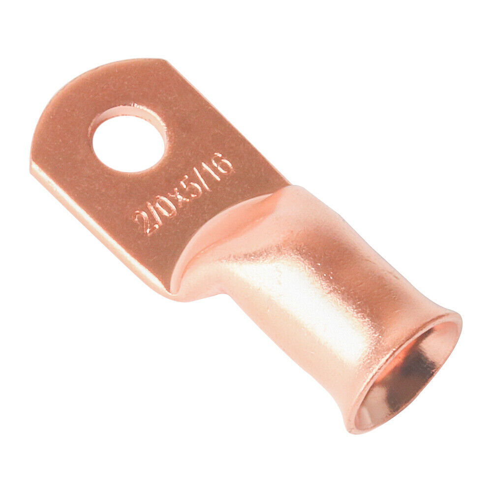 20x Copper 2/0 Ga AWG 5/16″ Lug Ring Crimp Solder Terminals Power Or Ground Wire