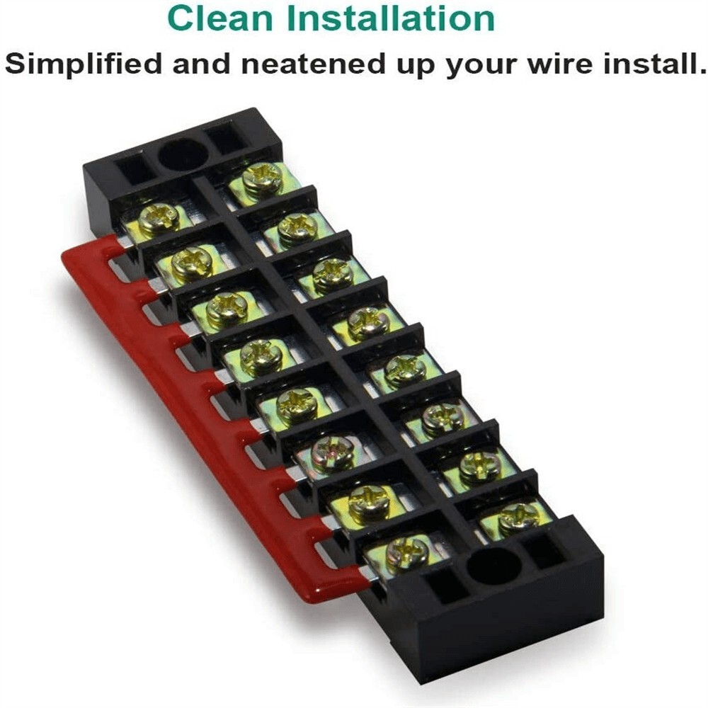 3 Sets Dual Row 8 Position Screws Terminal Block 600V 15A Electric Barrier Strip