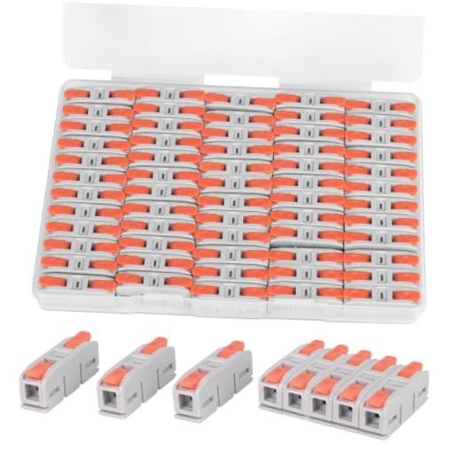 Lever Wire Connectors, Mini Quick Connectors Push-in, 1 in 1 Out 60PCS
