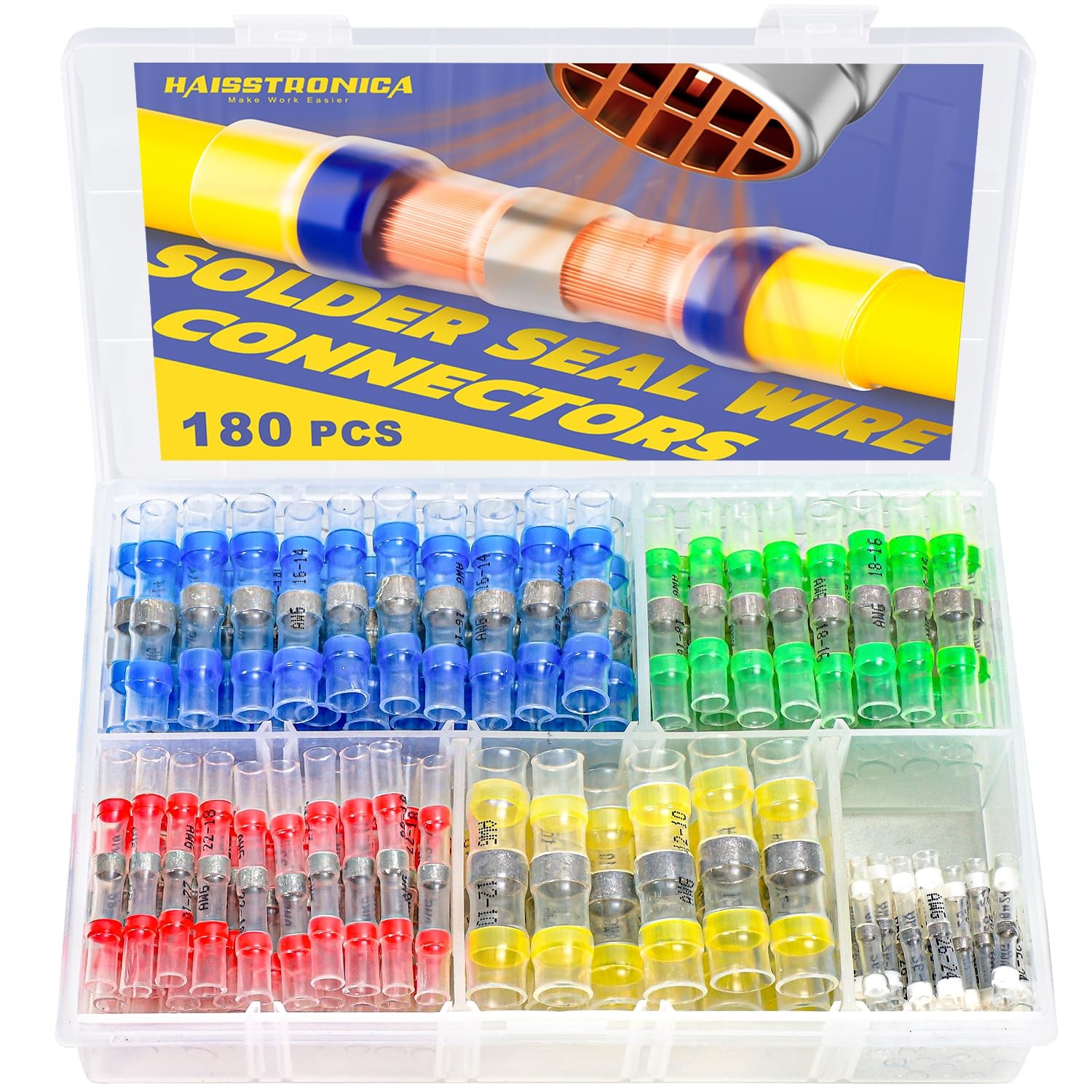 180PCS Solder Seal Wire Connectors-haisstronica Heat Shrink Solder Wire