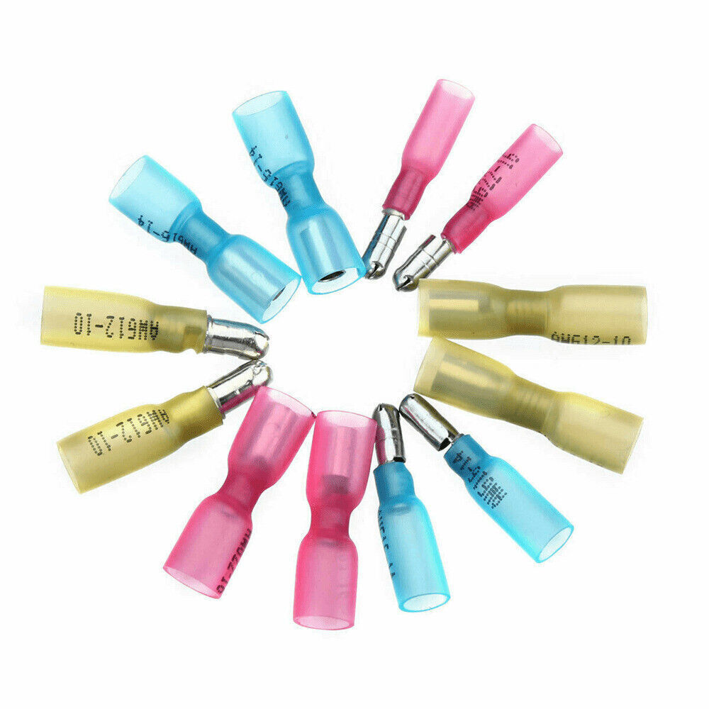 100/200PCS HEAT SHRINK BULLET CONNECTORS WIRE TERMINALS MARINE WATERPROOF