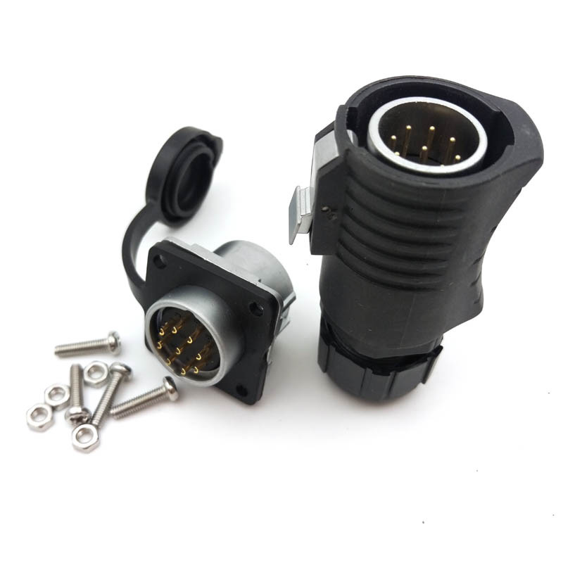 XHP20 9Pin Waterproof Aviation Connector Plug Socket IP67,Fit RV Solar Port