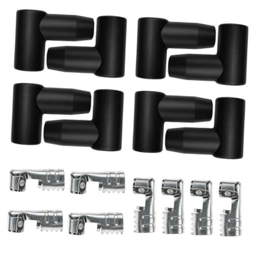 YoRise 8PCS Car Spark Plug Boot Terminal Kit, 90 Degree HEI Distributor & Black