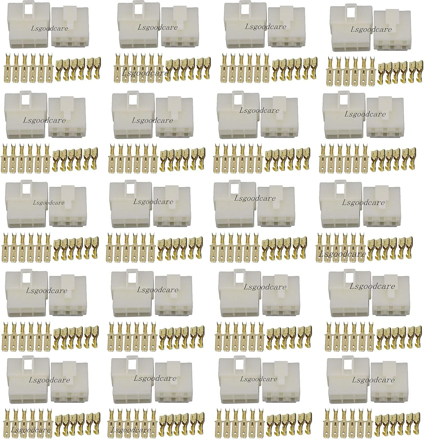 20Sets 6.3MM 6 Pin Way Electrical Automotive Wire Connector Kits Male Female Soc