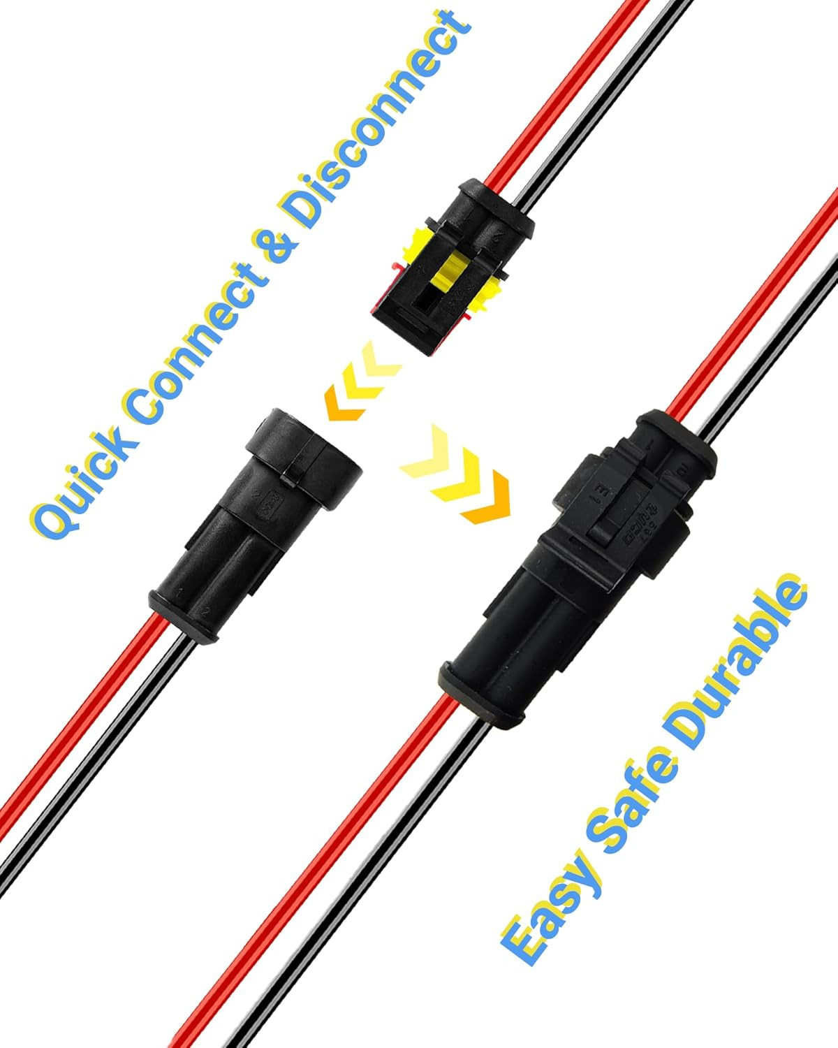 14 AWG 2 Pin Waterproof Connector, 2 Wire Automotive Waterproof Electrical Conne
