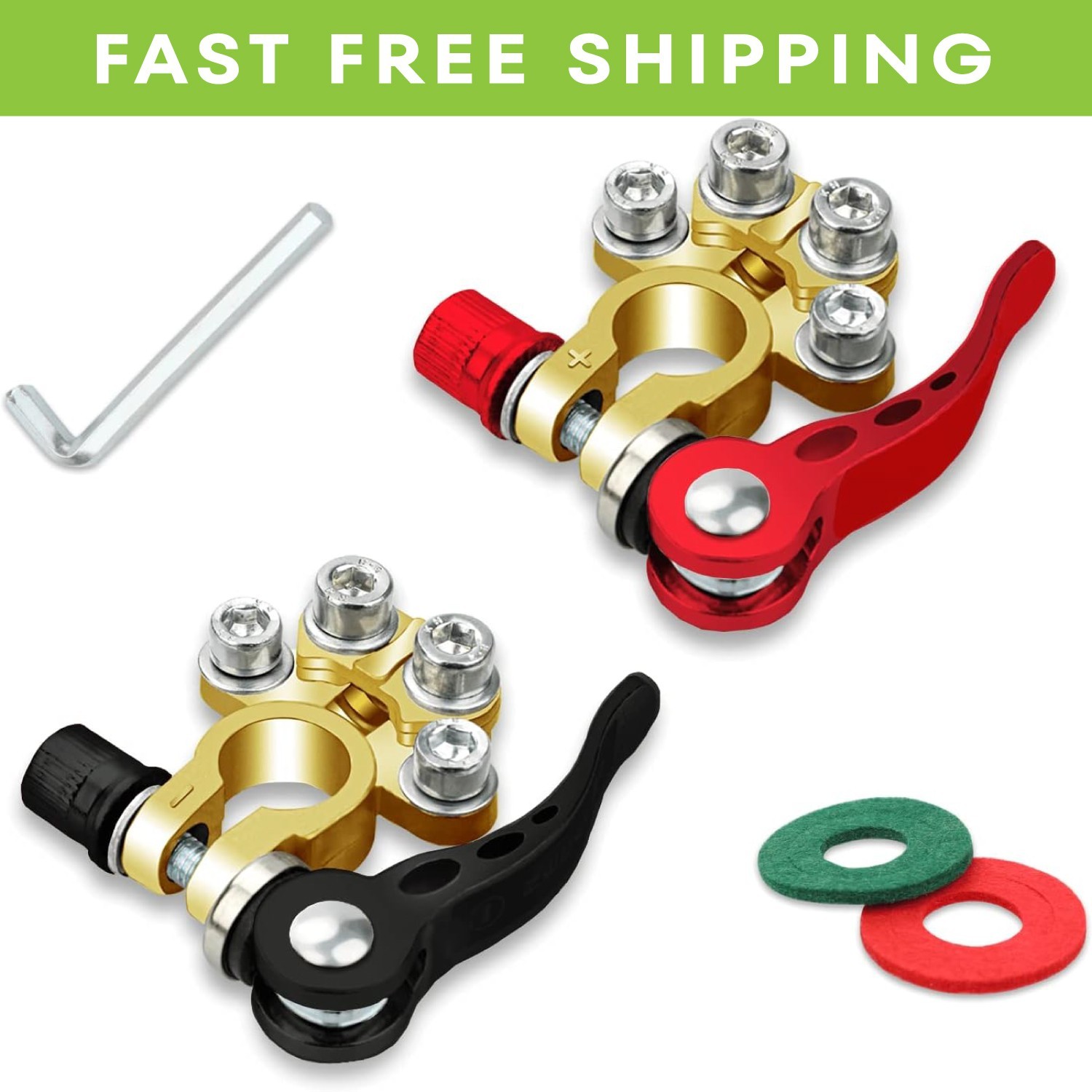 2 Battery Terminal Connectors Quick Release Disconnect for SAE/JIS Type A Copper