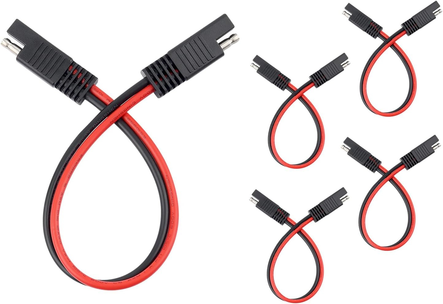 5PCS SAE Connectors Quick Disconnect Wire Harness,2 Pin SAE Plug with 12 Gauge W