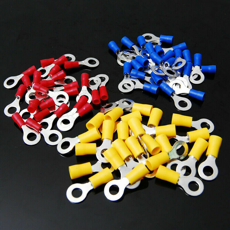 22-10AWG Insulated Ring Electrical Connectors Wire Splice Spade Crimp Terminals