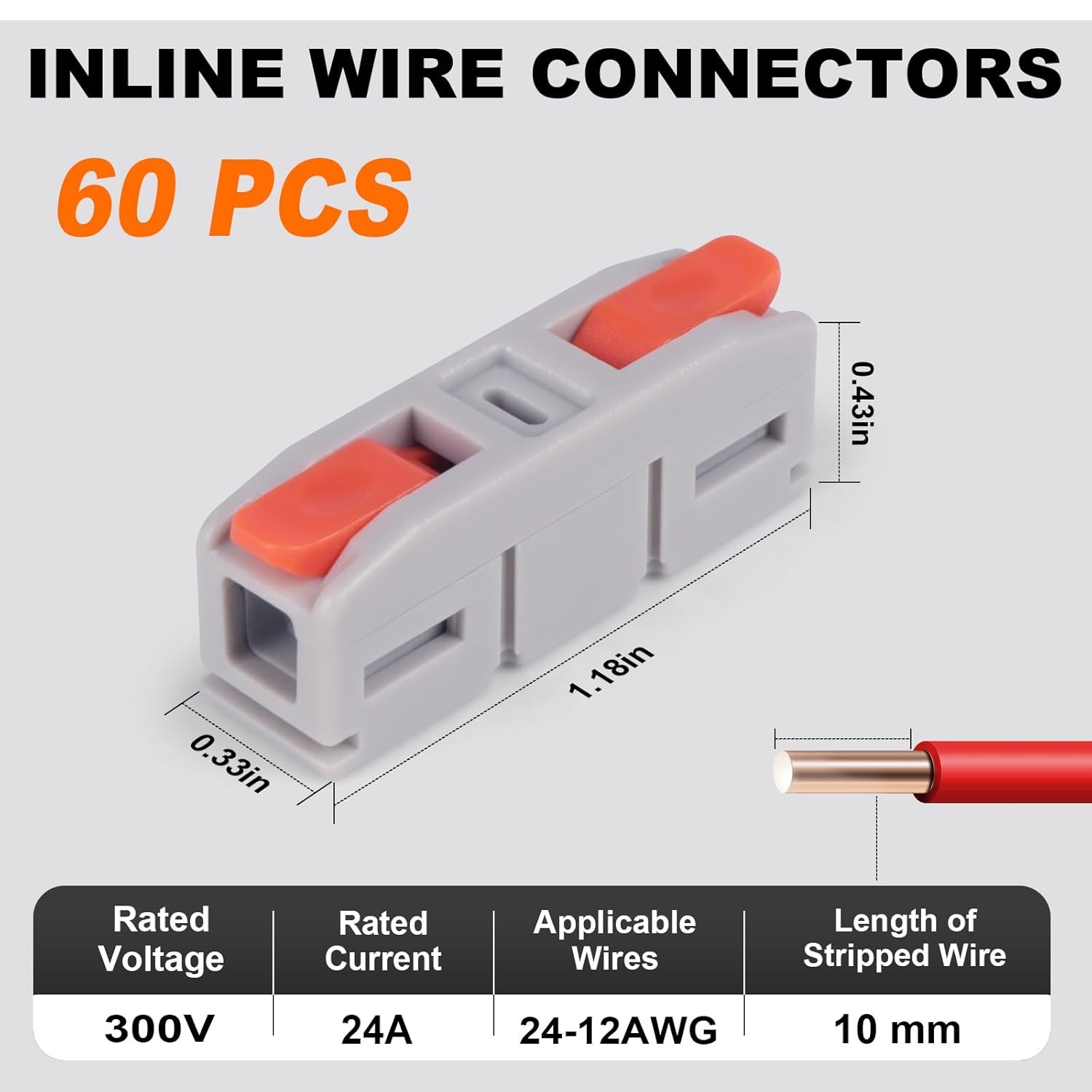 60PCS AVARBUVO Lever Wire Connectors, Mini Quick Connectors Push-in, 1 in 1 Out