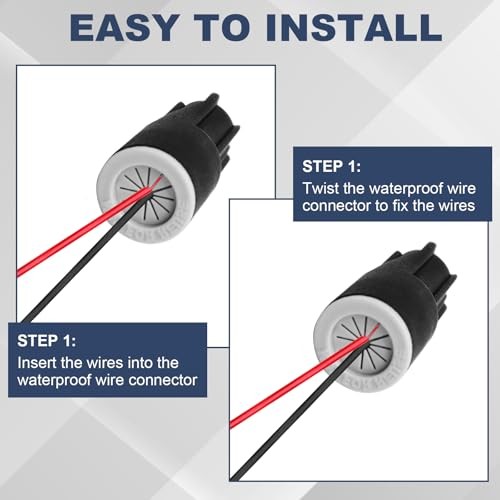 Biaungdo 40 Pcs Waterproof Wire Electrical Connectors, Outdoor Seal Twist Black