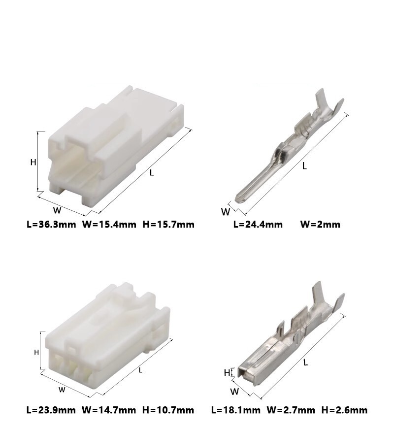 10 pairs 3pin Suitable for automotive connector plugs 2.0mm DJ7032Y-2-11/21