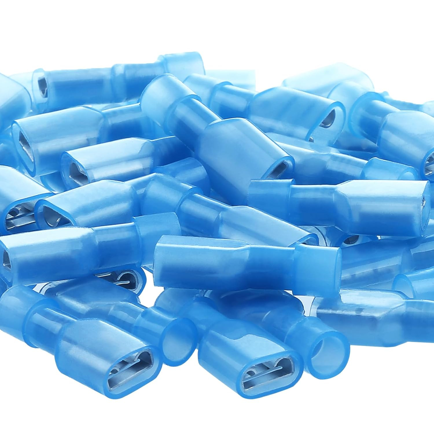 Blue Female Spade Connector 16-14 AWG, 100 Pcs Nylon Electrical Crimps Terminal