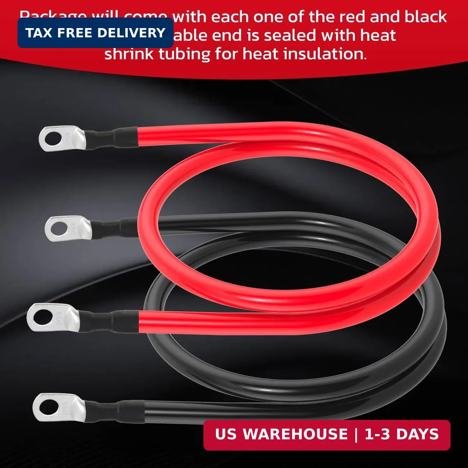 2 AWG Battery Cable 2AWG Gauge Battery Inverter Cables for Automotive Solar Mari