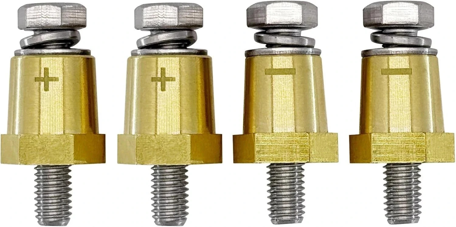 M8 Thread Brass Battery Terminal Charging Posts Battery Post Adapter +- with