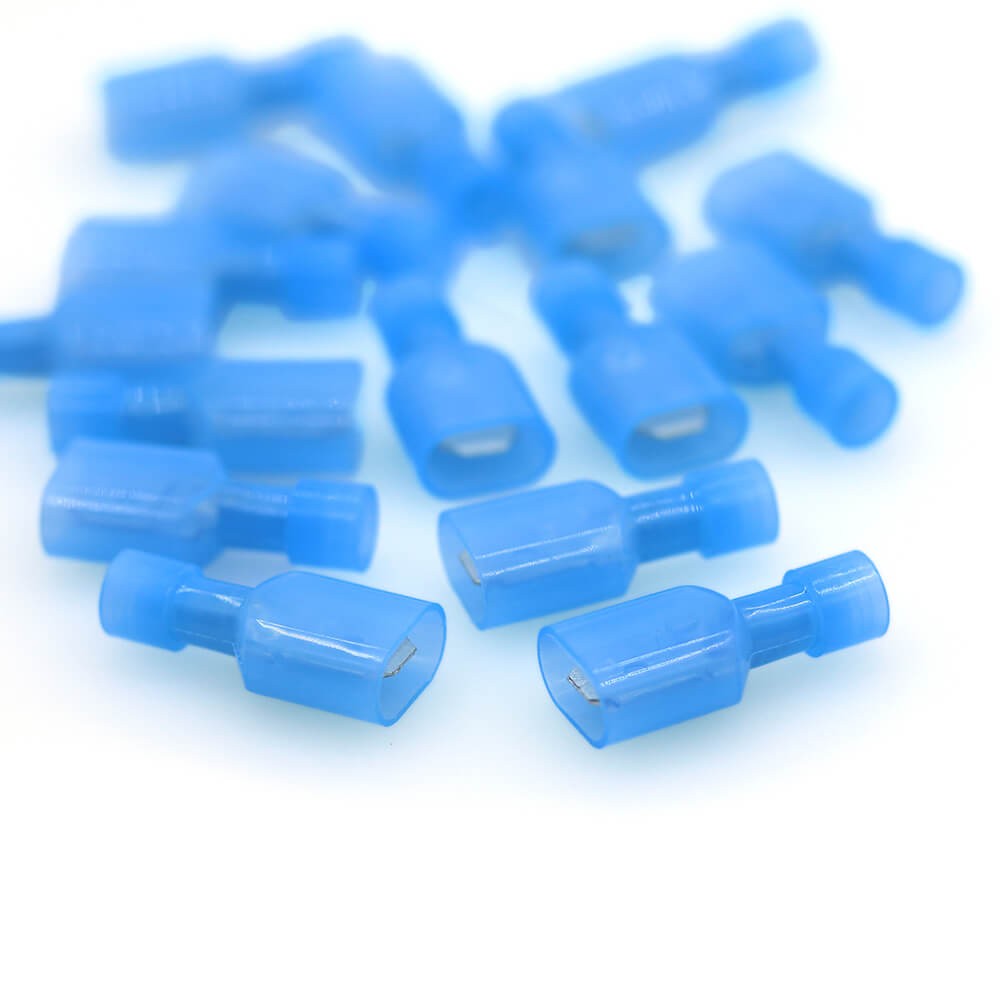 Nylon Male Insulated Wire Terminal Spade Crimp Connector 16-14AWG Gauge Blue US