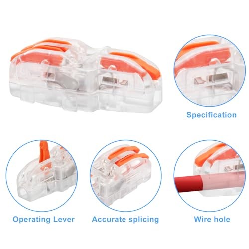 Pcs 1-in-3 Out Wire Connectors | Nylon Push-In Design, for 1 in 3 out 10 Clear
