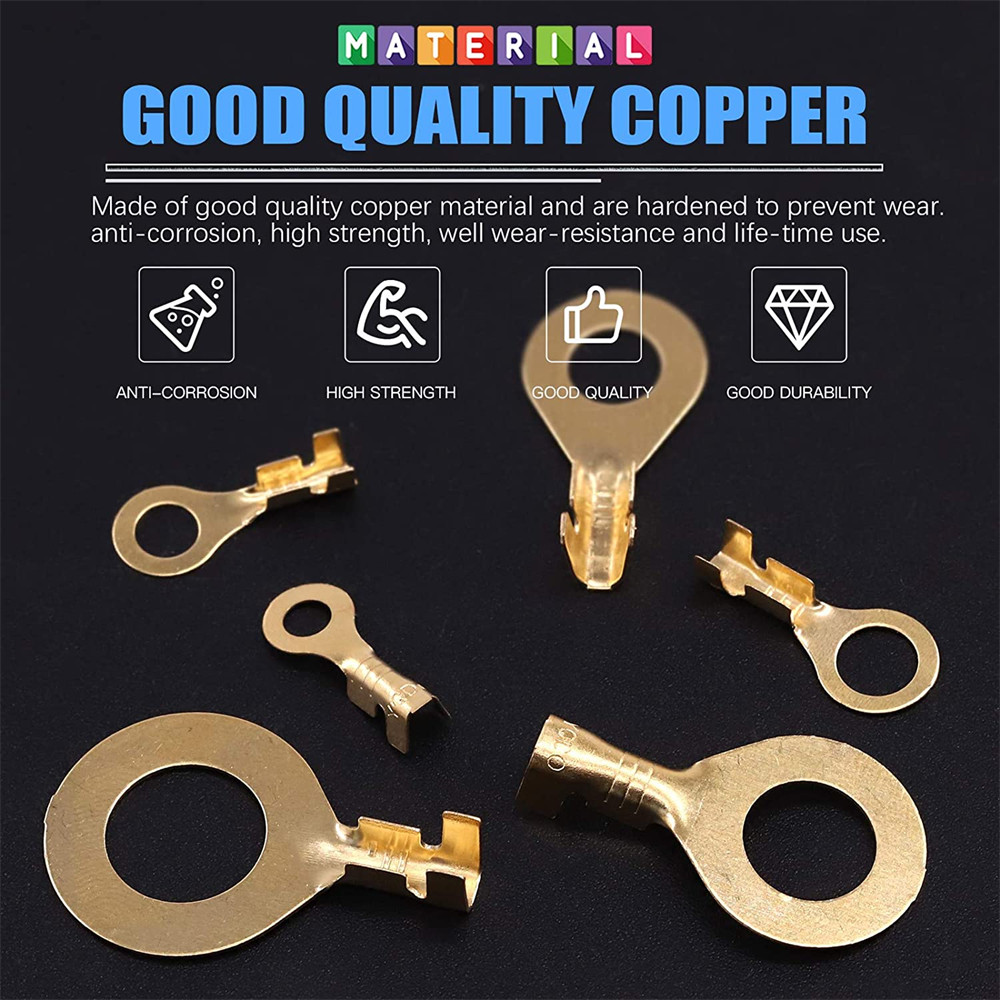 1-540PCS Non-insulated Ring Terminals Cable Wire Connectors Crimp Pliers Kit US