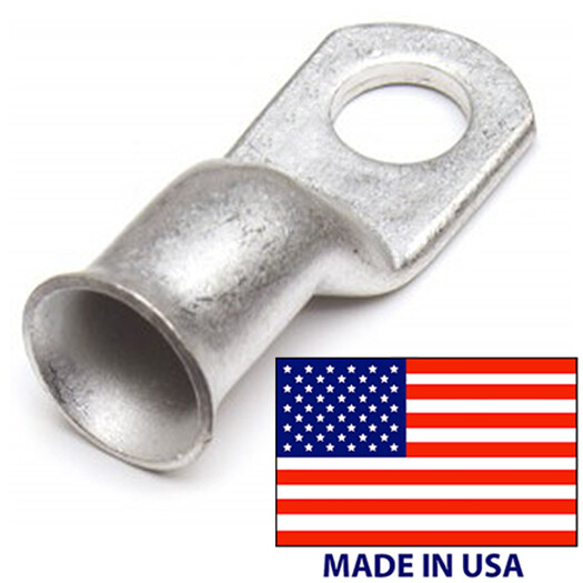 (100) Tinned Copper Lug 6 AWG Gauge 5/16″ Ring Terminal Battery Cable Connector