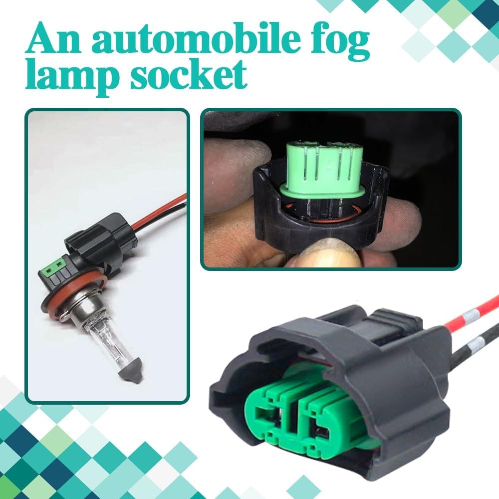 H8 H11 880 881 Fog Light Female Wiring Harness Connector Adapters – 2 Pack
