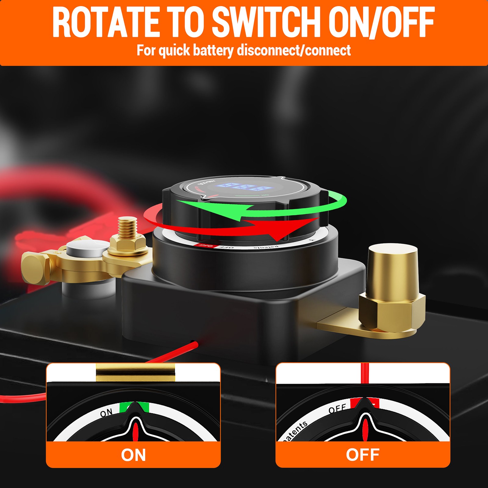 On-Off Marine Car RV 5-80V Battery Power Cut Master Switch Disconnect Isolator