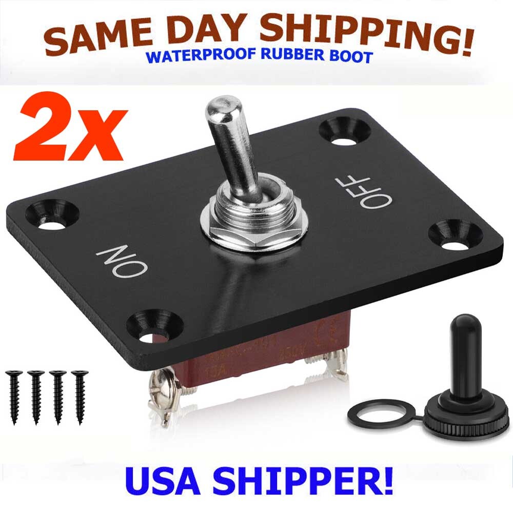 2set Toggle SWITCH ON/OFF Heavy Duty 15A 250V SPST 2Terminal Car Boat Waterproof