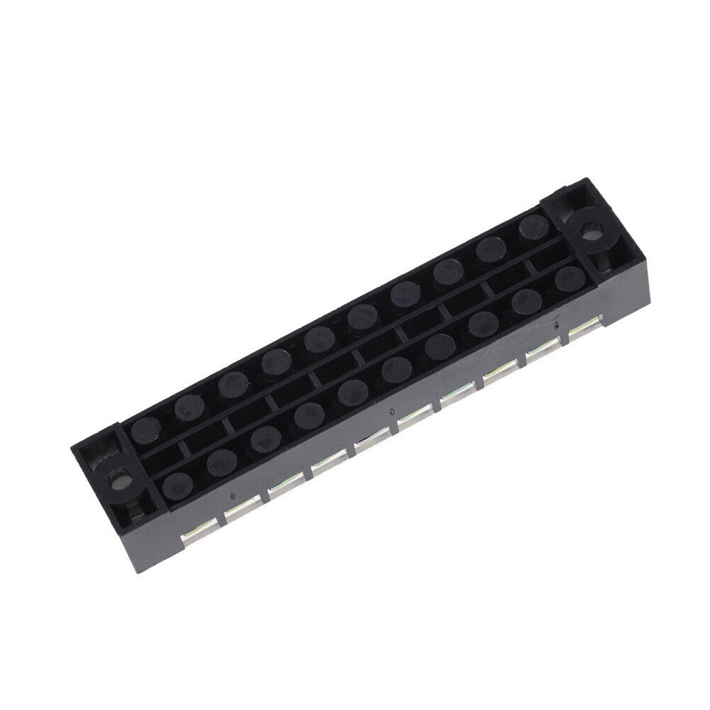 5 Set 600V 15A Dual Row 10 Position Screws Terminal Electric Barrier Strip Block