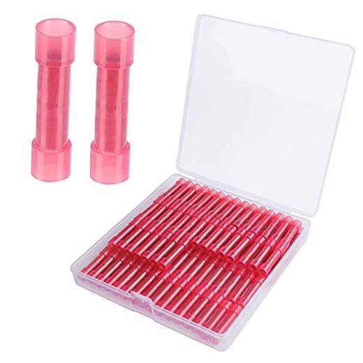 100pcs PA66 Nylon 22-16 Wire Connectors Electrical Crimp Butt Red 100PCS