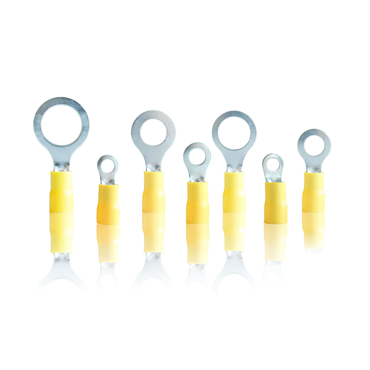 100-10PCS Yellow Ring Terminals Vinyl 12-10 AWG Car Audio Crimp Wire Connectors