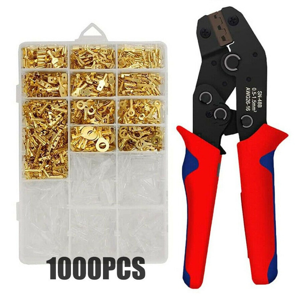 1000Pcs Assortment Spade Male Female Terminals Electrical Wire Crimp Connectors