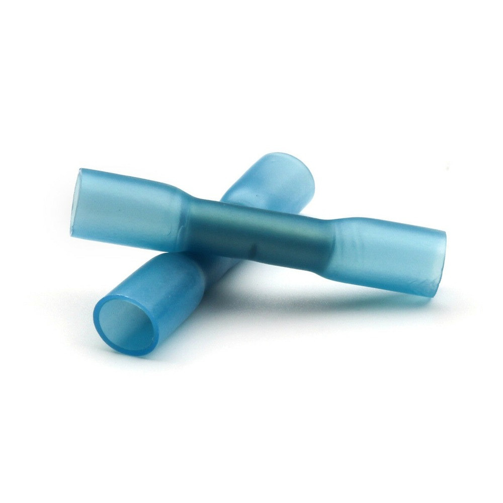 1000pcs 14-16 Gauge Blue AWG Heat Shrink Butt Wire Connectors Crimp Terminals US