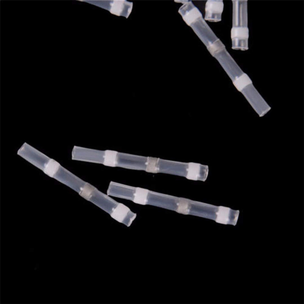 Waterproof Solder Sleeve Heat Shrink Wire Splice Connector White 100PCS 26-24AWG