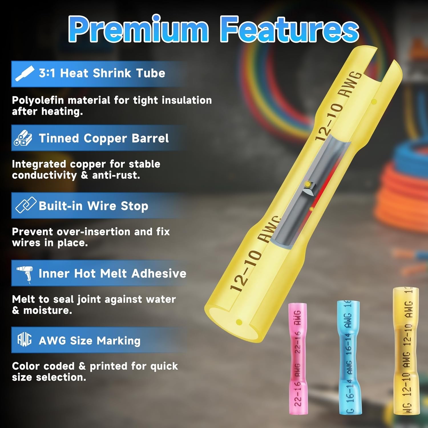 300Pcs Heat Shrink Butt Connectors & Wire Nuts Assortment Kit – Waterproof El…