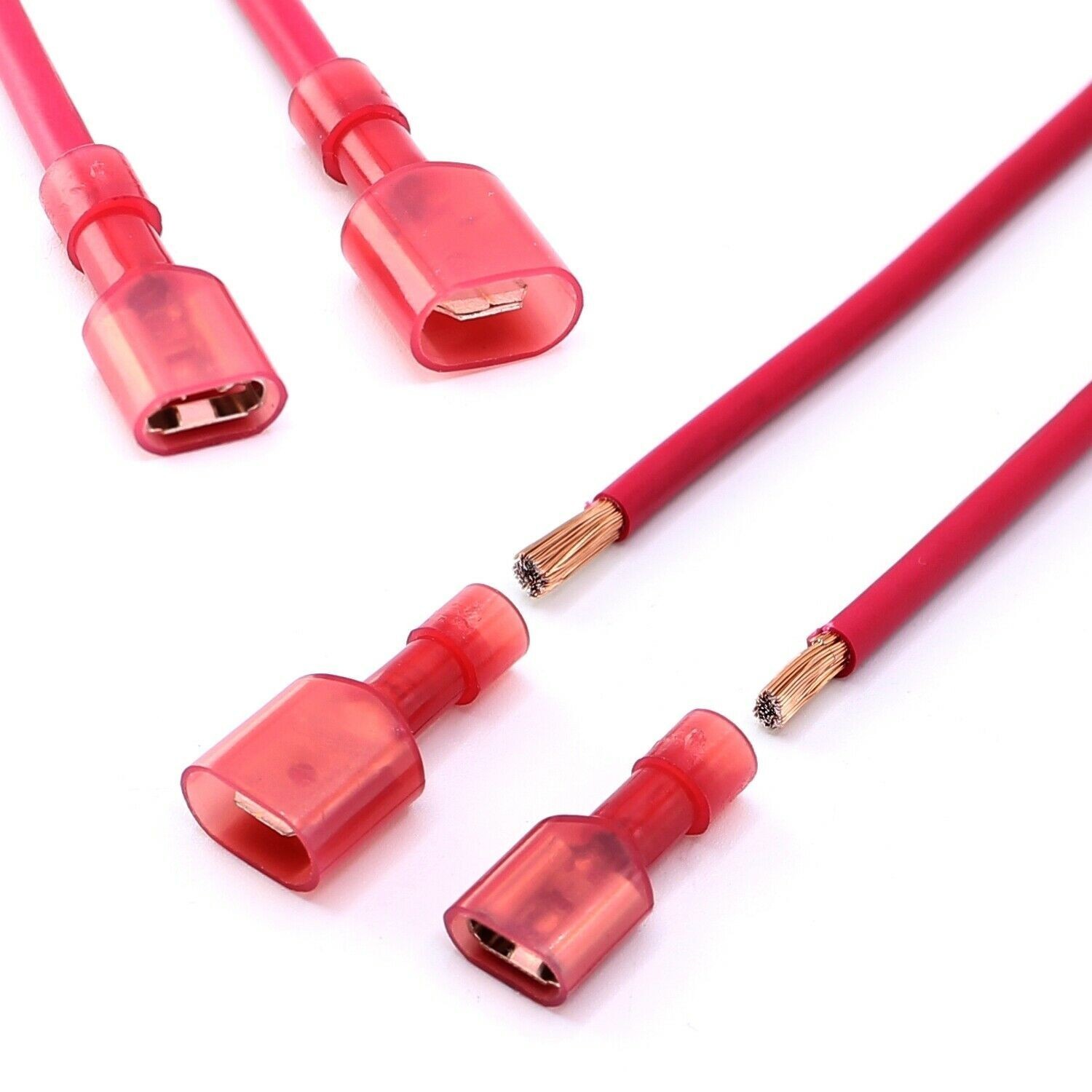 100PCS Nylon Female Male 22-16AWG Insulated Spade Crimp Terminal Wire Connectors