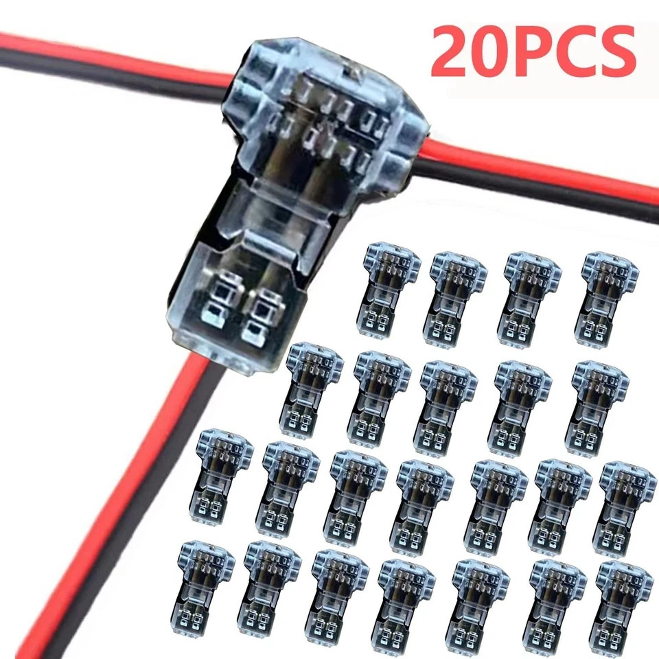 20PCS T-Tap Wire Connectors 22-18 AWG Quick Splice Low Voltage