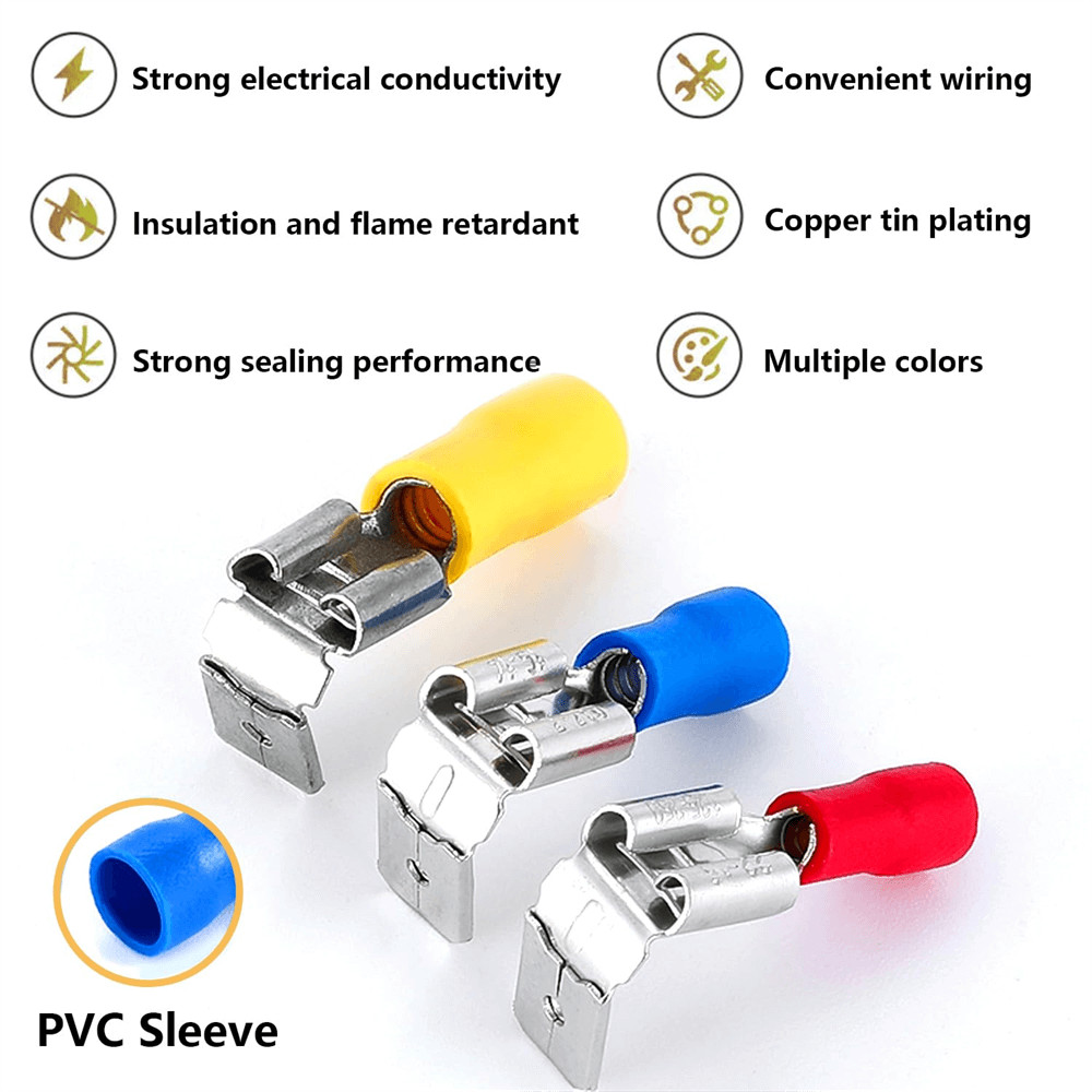 Piggyback Quick Disconnect GA 22-10AWG Wire Terminals 3 Way Spade Connectors US