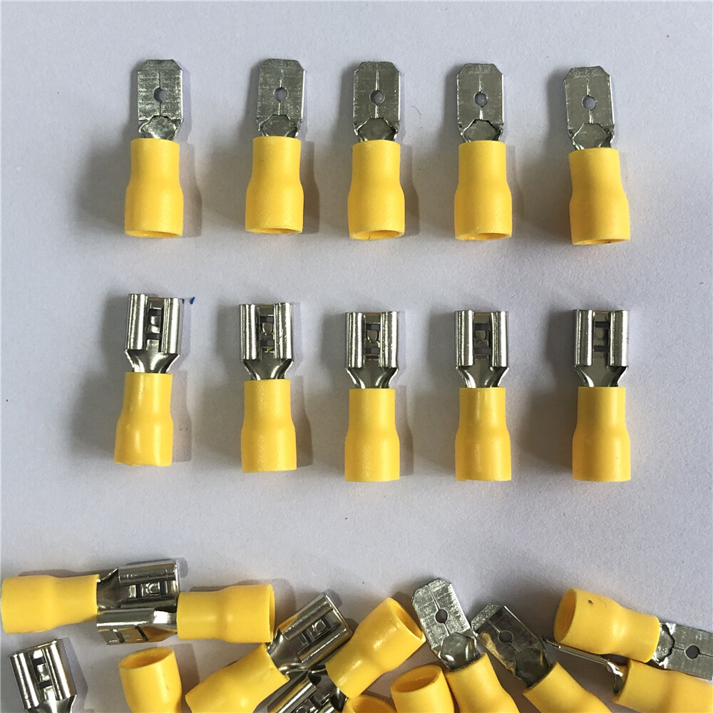 50PCS FDD5.5-250 MDD5.5-250 Insulated Spade Connector Crimp Terminal 12-10AWG