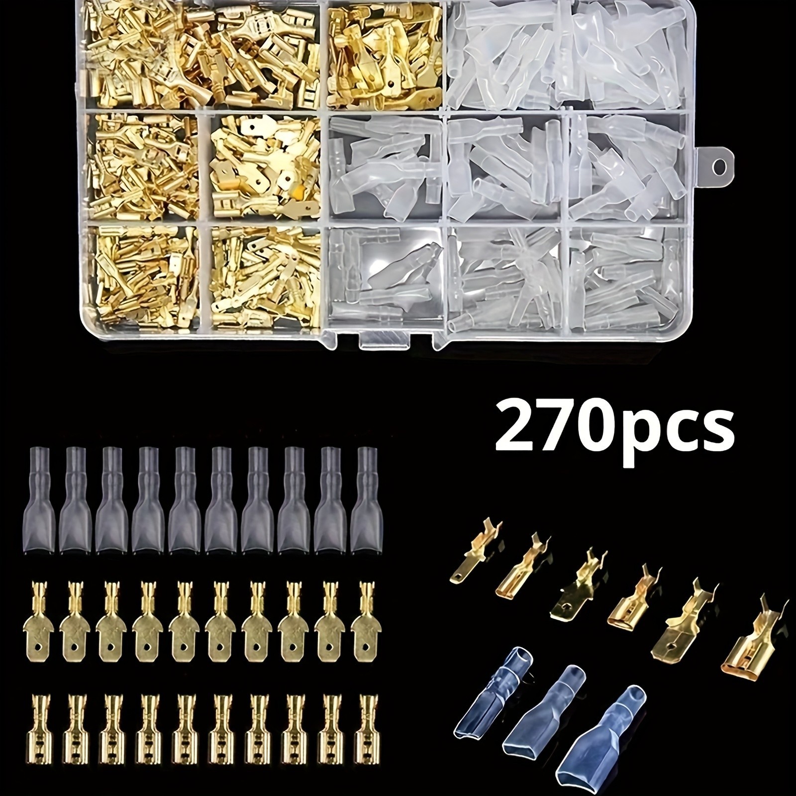 270Pcs Electrical Terminal Kit – Brass Connectors for Wire Wiring & Repairs