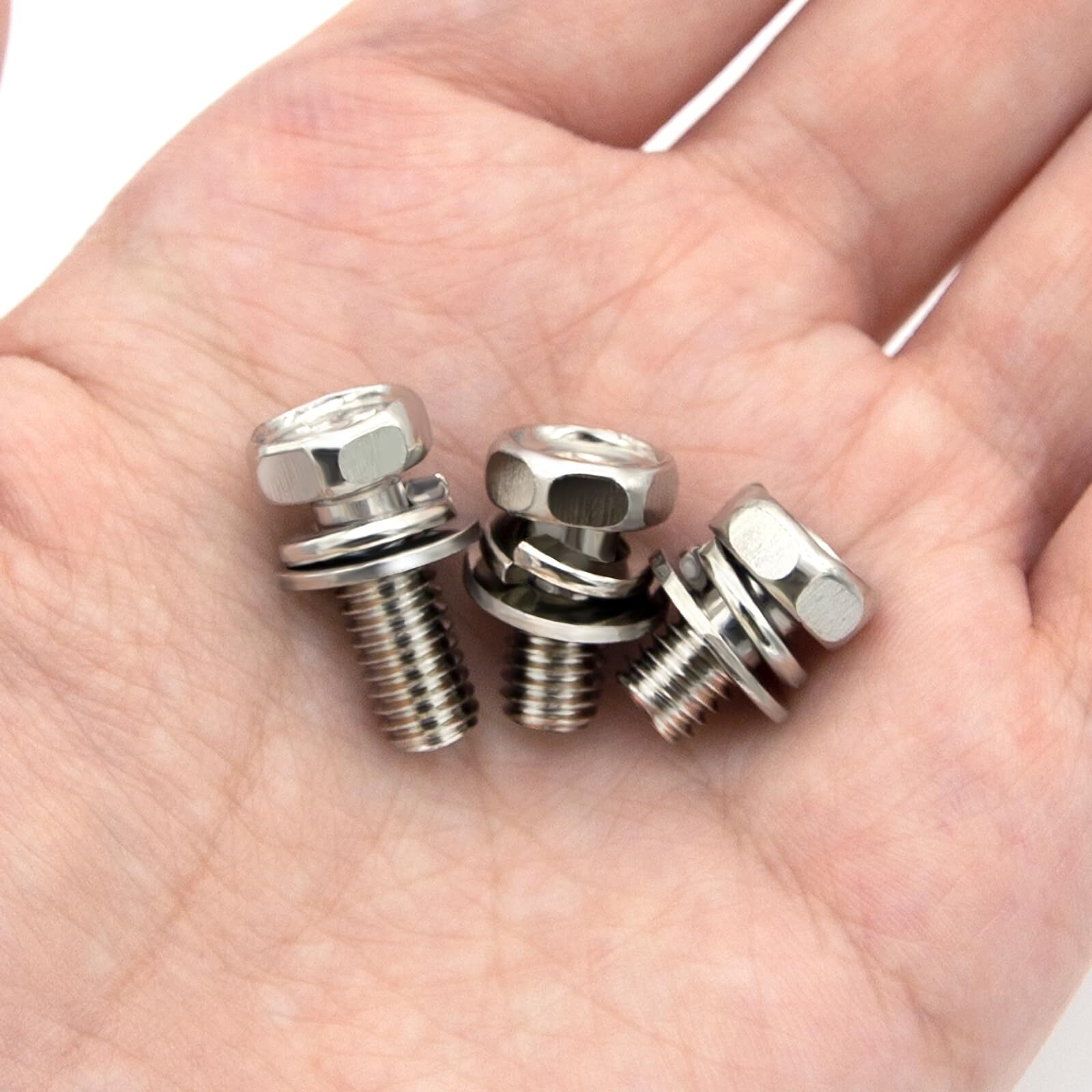 60Pcs Battery Bolts and Nuts, M6 Stainless Steel for ATV Bike,Motorcycle,Scooter