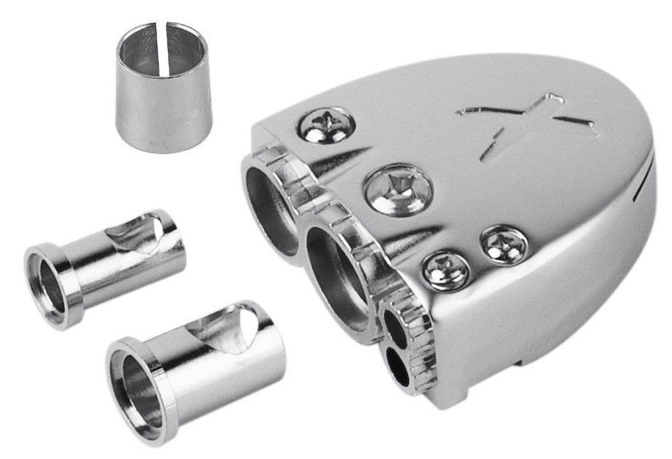 PLATINUM POSITIVE NEGATIVE PLATED CAR MARINE STEREO BATTERY TERMINAL CLAMP 12v