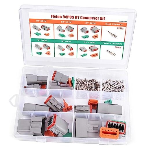 94PCS Electrical Wire Connector Plug – 6 Sets – 2 3 4 6 8 12 Pin Deutsch DT