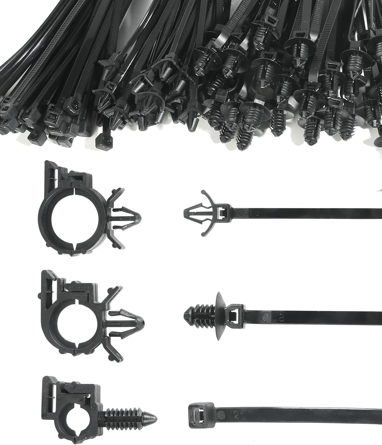150pcs Automotive Wiring,Car Accessories Universal Push Mount Cable Zip Tie Engi