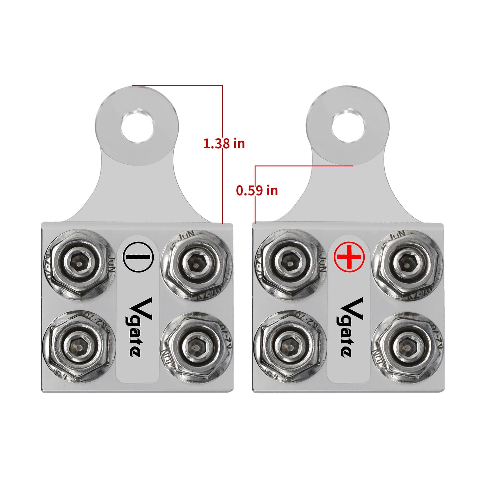 8Way Battery Terminal Block Lithium AGM LeadAcid Bolt Down M8 5/1618 Studs