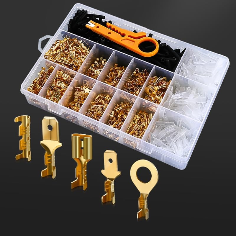 1050 PCS 2.8/4.8/6.3mm Crimp Terminals Insulated Male and Female Wire